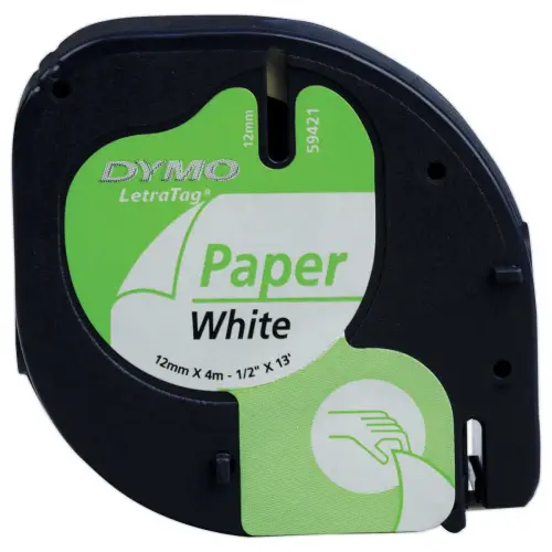 Ruban papier pour étiqueteuse Dymo Letratag - Noir sur fond blanc - Dymo