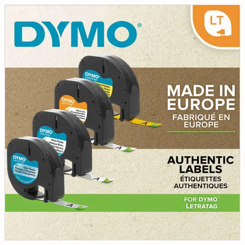 Ruban papier pour étiqueteuse Dymo Letratag - Noir sur fond blanc - Dymo