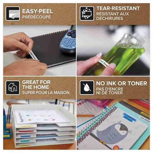 Ruban papier pour étiqueteuse Dymo Letratag - Noir sur fond blanc - Dymo