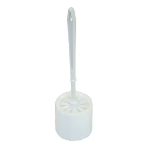 Brosse WC avec support en plastique blanc