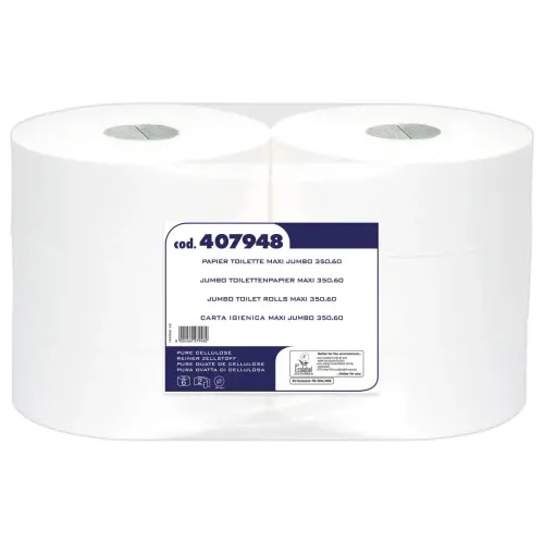 6 maxi bobines de papier toilette économique double épaisseur pour distributeur Jumbo