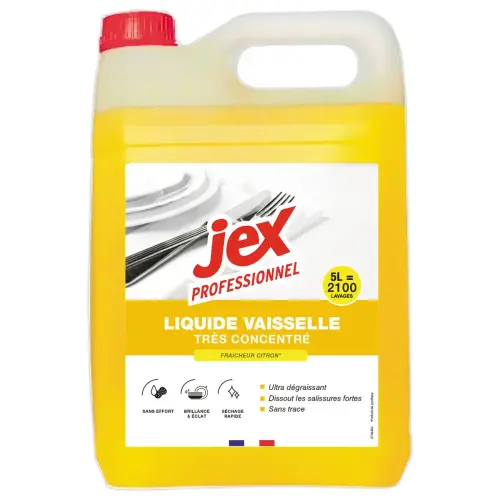 Liquide vaisselle concentr&eacute; - 5 L - Jex Professionnel 
