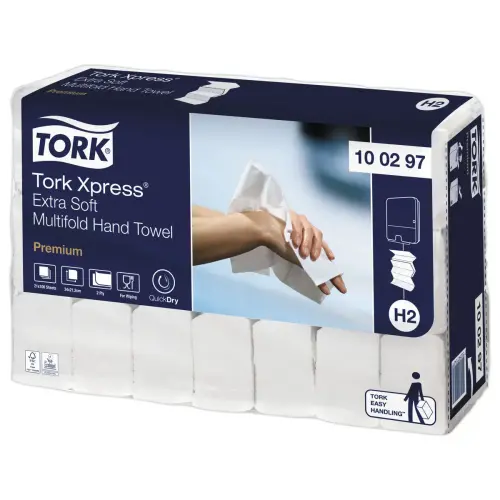 21 Paquets d'essuie-mains extra-doux H2 Xpress - Tork