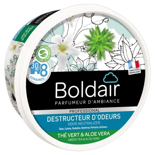 Gel destructeur d'odeurs - 300 g - Thé Vert et Aloé Vera - BOLDAIR