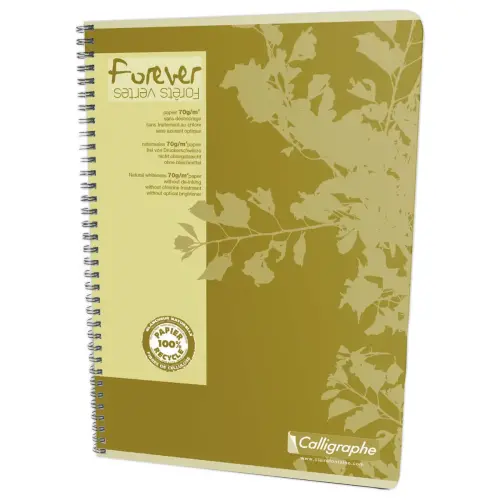 Cahier A4 recyclé "Forever" CALLIGRAPHE - 5x5 - 70g