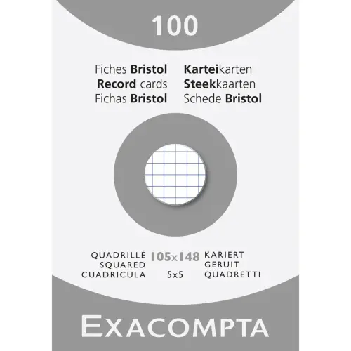100 Fiches bristol - 10,5 x 14,8 cm - EXACOMPTA 