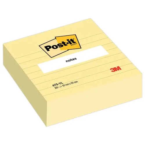 Maxi bloc notes repositionnables lign&eacute;es POST-IT&reg; - 10x10cm 