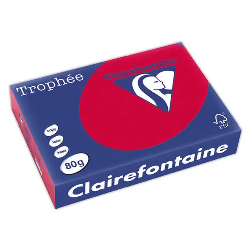Ramette de papier A4 pastel Trophée 80g - Groseille - CLAIREFONTAINE