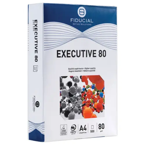 5 Ramettes de 500 feuilles de papier blanc A4 Executive 80g - Fiducial