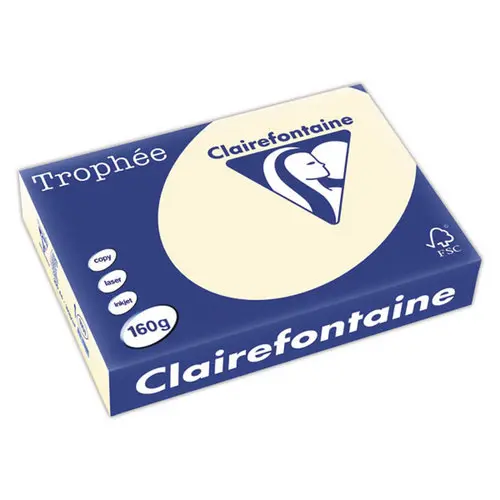Ramette de 250 feuilles papier - A4 - 160 g/m&sup2; - Coloris ivoire - Clairefontaine 