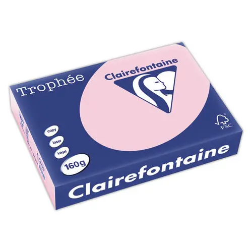 Ramette de 250 feuilles papier A4 coloré rose pastel - Clairefontaine