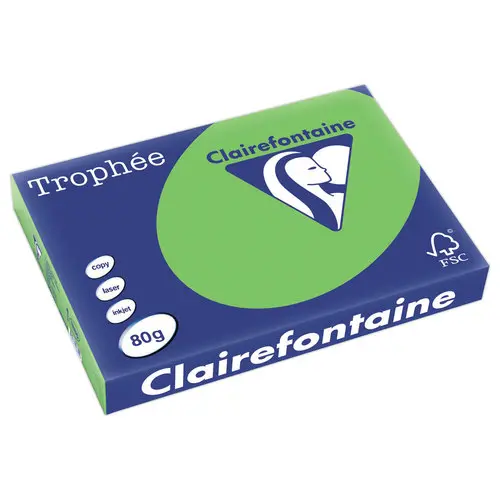 Ramette de papier couleur vive A3 - Trophée 80g - vert menthe - CLAIREFONTAINE