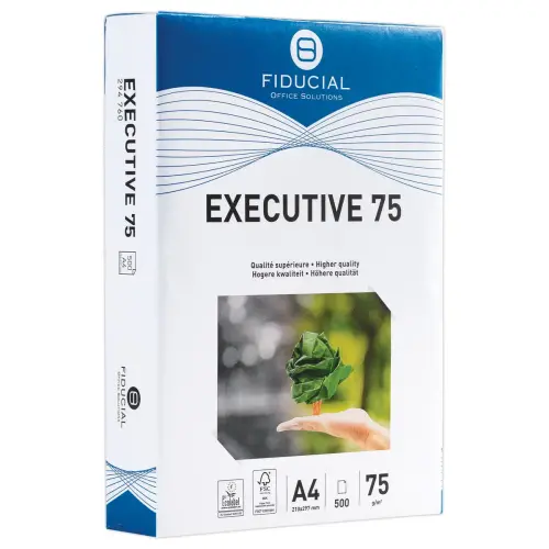 5 Ramettes de papier blanc EXECUTIVE 75 - A4 - 75g - Fiducial
