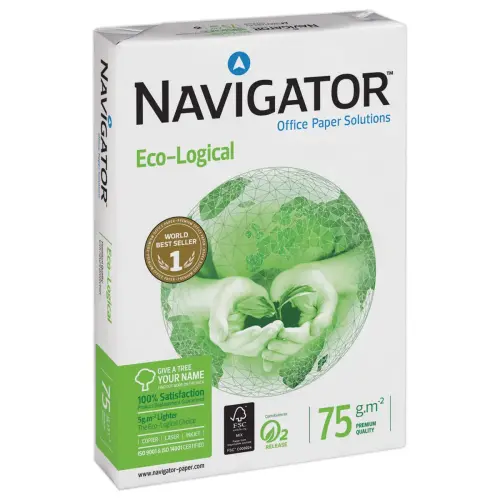 5 Ramettes de 500 feuilles A4 Eco-logical 75g - Navigator