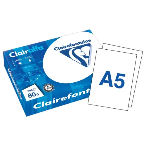 Papier blanc Clairalfa - A5 - 80g - Ramette de 500 feuilles - CLAIREFONTAINE