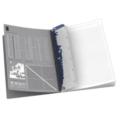 Cahier spirale A4 Essentials - 5x5 - 100 pages - OXFORD 