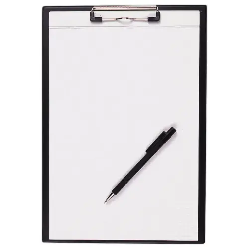 Porte-bloc A4 à pince PVC - 23 x 32 cm - Noir
