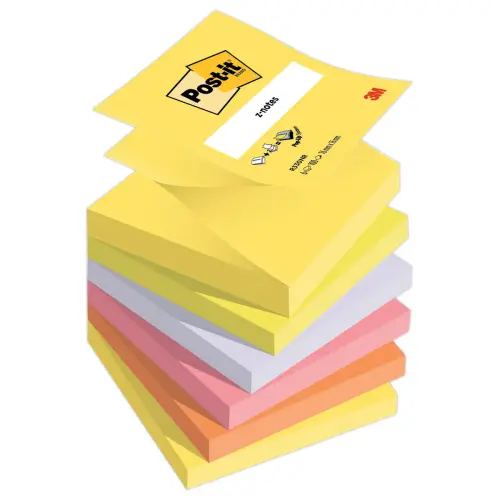 6 Blocs de 100 z notes repositionnables - coloris Néon - POST IT