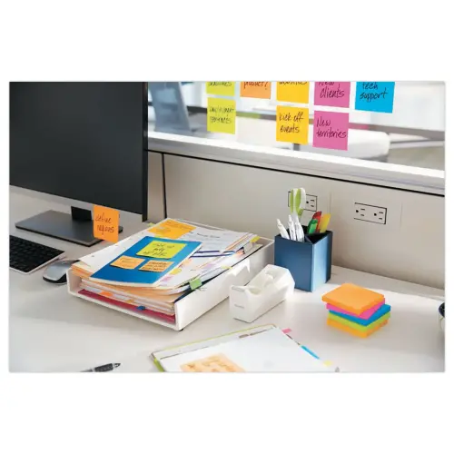 24 Notes repositionnables Super Sticky coloris assortis 7,6 x 7,6 cm - POST-IT