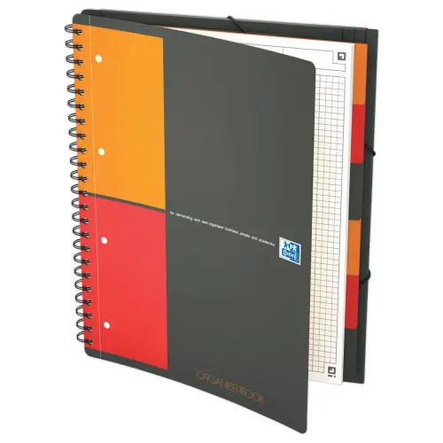 Cahier spirale A4+ Organiserbook - 5x5 - OXFORD