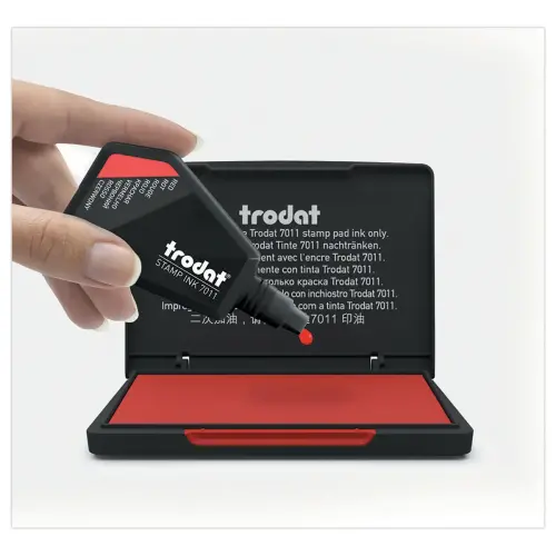 Flacon d'encre rouge pour tampon encreur 28 ml