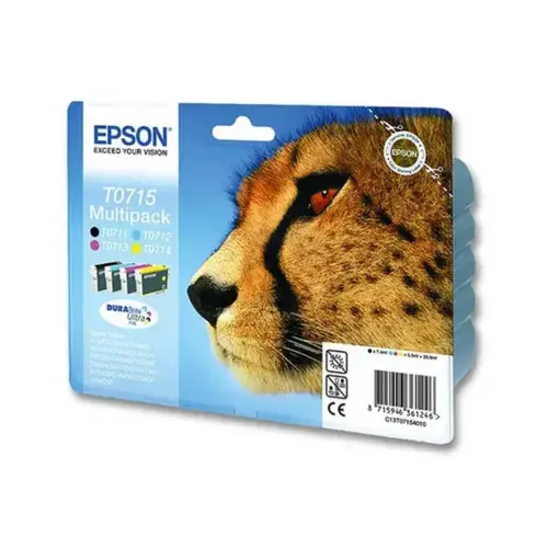 4 Cartouches EPSON T0715 - Pack Noir + Couleurs