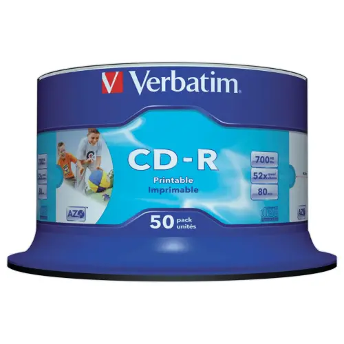 50 CD-R Imprimable 700Mb - VERBATIM - 52x - Tour 