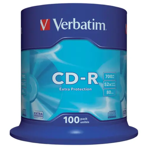 100 CD-R 700Mb - VERBATIM - 52x - Tour