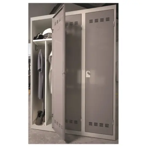 Vestiaire d'atelier ind.salissante,1 col, H180x L40xP50 cm gris/gris