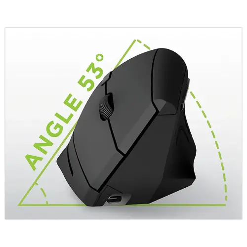 Souris ERGO sans fil - Verticale - Rechargeable - Noir - T'NB