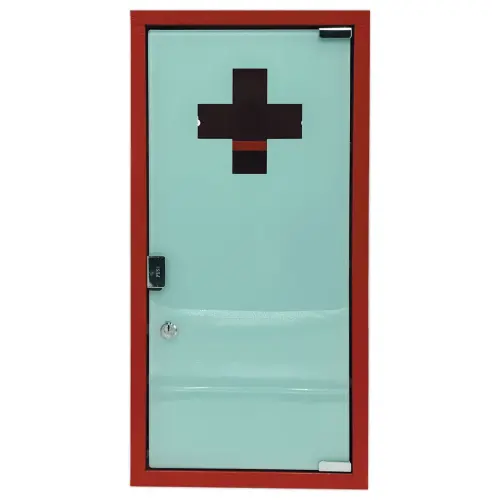 Armoire &agrave; pharmacie rouge 3 &eacute;tag&egrave;res 
