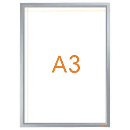 Porte-affiche clipsable A3 Nobo impression - argent