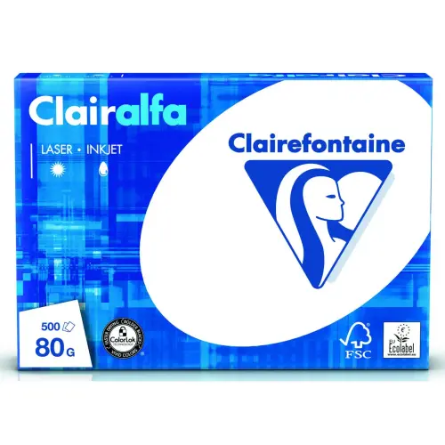 10 Ramettes papier soit 2 500 feuilles A4 Clairalfa + 5 ramettes offertes- 80g - Clairefontaine 