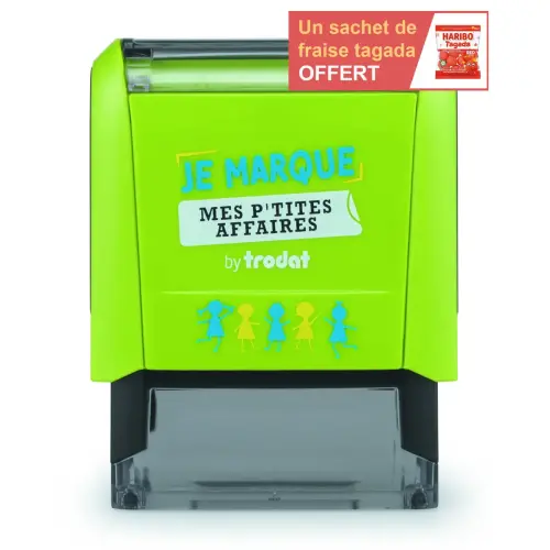 Tampon Je marque mes p'tites affaires Typo Trodat 