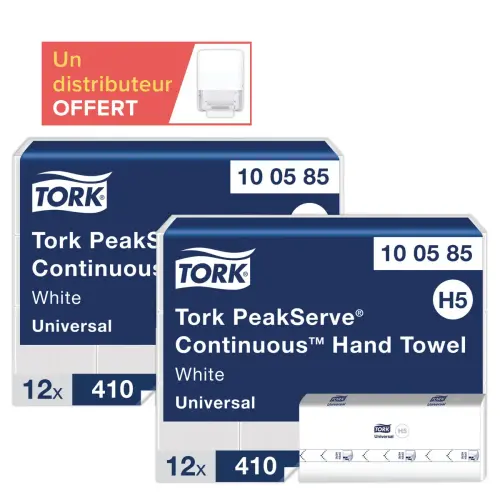 24 paquets (2 cartons de 12) Tork Peakserve H5 + 1 distrib Mini H5 offert