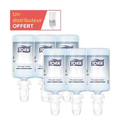 6 recharges de crème de douche TORK S4 1L + 1 distributeur S4 offert