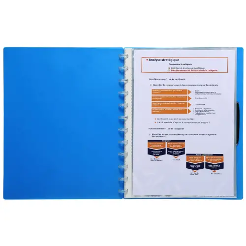 Recharge de 20 pochettes pour protège-documents à anneaux détachables en polypropylène - A4 - Cristal translucide - EXACOMPTA