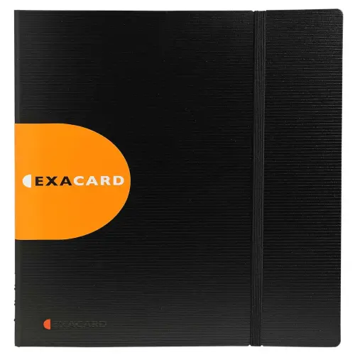 Porte cartes de visite Exacard à pochettes détachables 320 cartes Exactive® - 26,5x25cm - Noir - EXACOMPTA