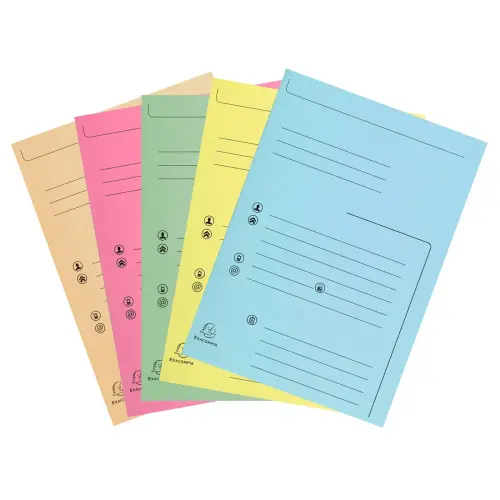 Paquet de 25 chemises 2 rabats SUPER 210 Contact - 24x32cm - Couleurs assorties - EXACOMPTA