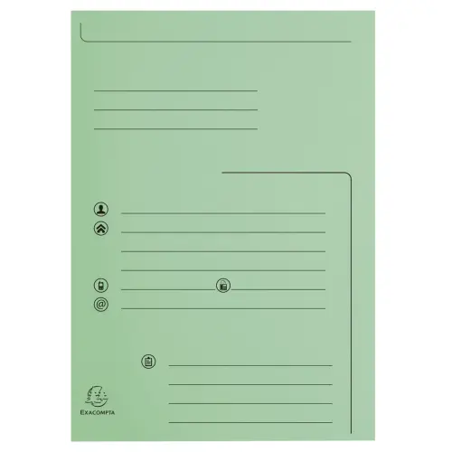 Paquet de 25 chemises 2 rabats SUPER 210 Contact - 24x32cm - Vert clair - EXACOMPTA