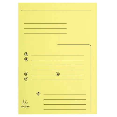 Paquet de 25 chemises 2 rabats SUPER 210 Contact - 24x32cm - Canari - EXACOMPTA 
