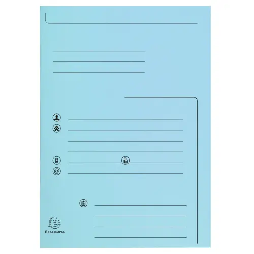 Paquet de 25 chemises 2 rabats SUPER 210 Contact - 24x32cm - Bleu clair - EXACOMPTA