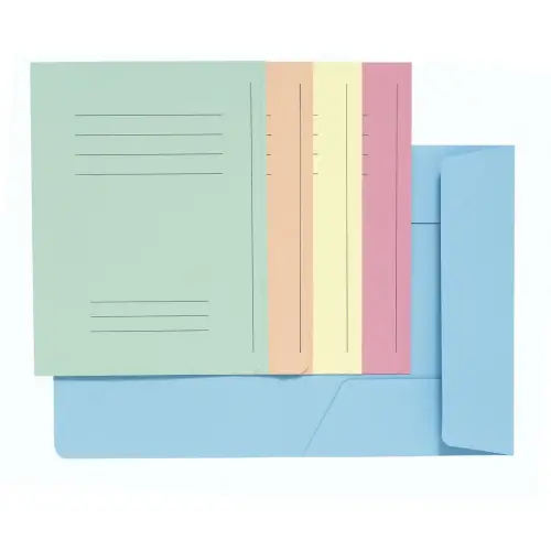 Paquet 50 chemises imprimées 3 rabats SUPER 210 - 24x32cm - Couleurs assorties - EXACOMPTA