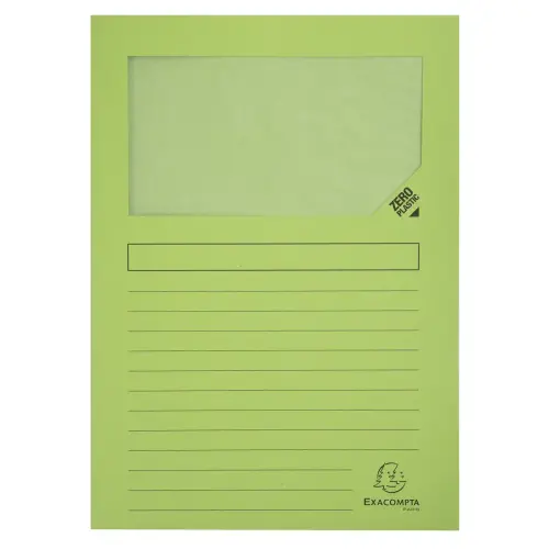 Paquet de 25 chemises &agrave; fen&ecirc;tre Forever&reg; 120 g/m&sup2; - 22 x 31 cm - Vert Pr&eacute; - Exacompta 