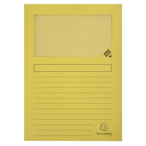 Paquet de 25 chemises &agrave; fen&ecirc;tre Forever&reg; 120 g/m&sup2; - 22 x 31 cm - Jaune - Exacompta 