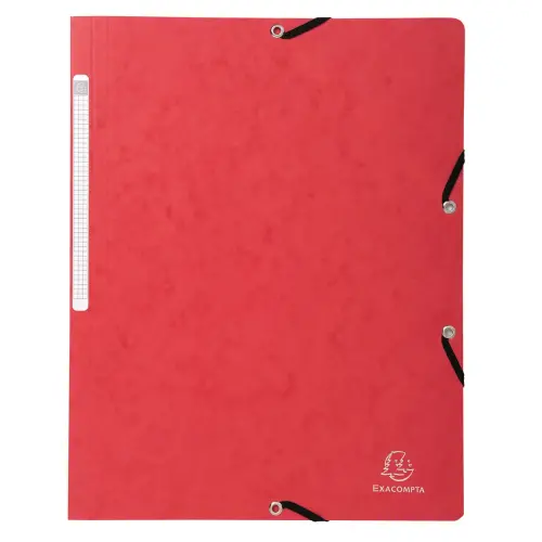 Chemise à élastique sans rabat carte lustrée 400gm² - A4 - Rouge - EXACOMPTA