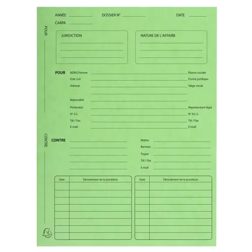 Paquet de 25 dossiers de proc&eacute;dure carte lustr&eacute;e 25x32cm - Tilleul - EXACOMPTA 
