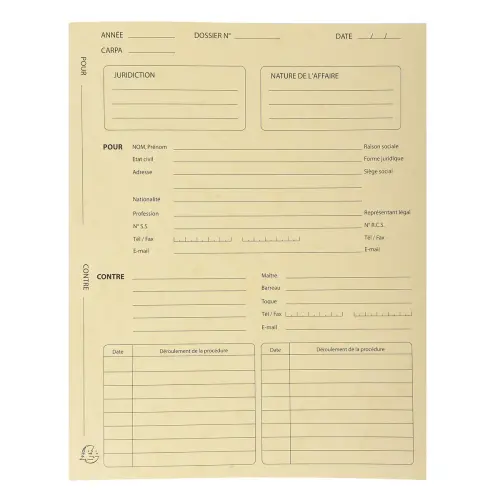 Paquet de 25 dossiers de procédure carte lustrée 25x32cm - Ivoire - EXACOMPTA