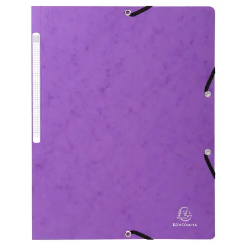 Chemise &agrave; &eacute;lastique sans rabat carte lustr&eacute;e 400gm&sup2; - A4 - Violet - EXACOMPTA 