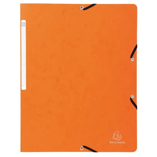 Chemise &agrave; &eacute;lastique sans rabat carte lustr&eacute;e 355gm&sup2; - A4 - Orange - EXACOMPTA 